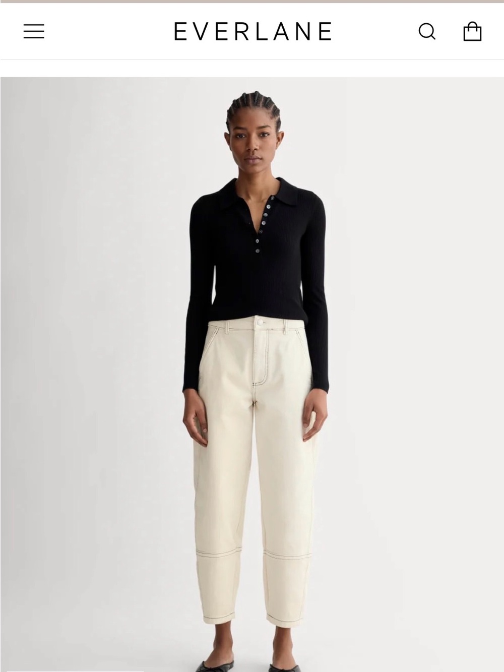 Everlane Utility Barrel Jean in Natural sz 0R